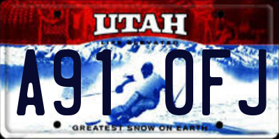 UT license plate A910FJ