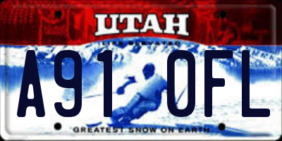UT license plate A910FL