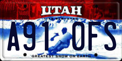 UT license plate A910FS
