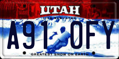 UT license plate A910FY