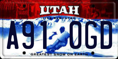 UT license plate A910GD