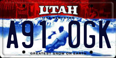UT license plate A910GK