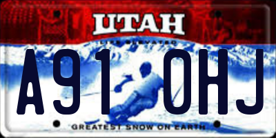 UT license plate A910HJ