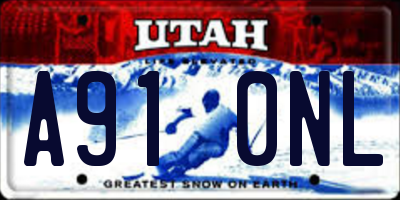 UT license plate A910NL