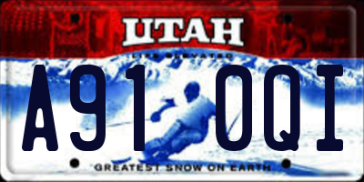 UT license plate A910QI