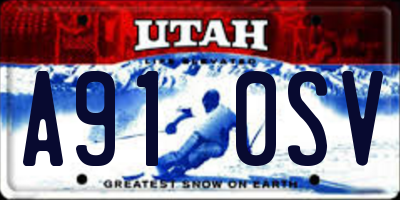 UT license plate A910SV