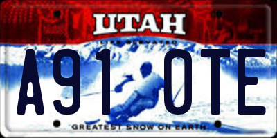 UT license plate A910TE