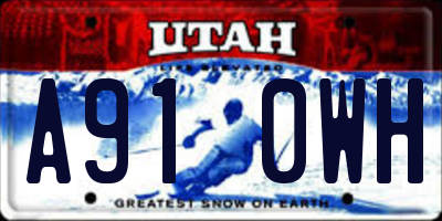 UT license plate A910WH