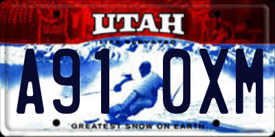 UT license plate A910XM