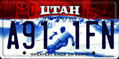 UT license plate A911FN