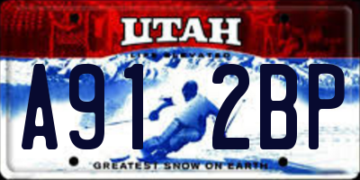 UT license plate A912BP
