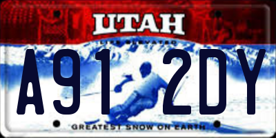 UT license plate A912DY