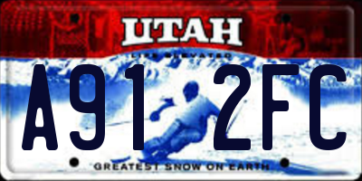 UT license plate A912FC