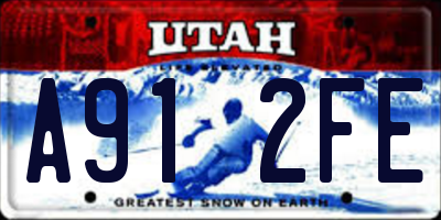 UT license plate A912FE