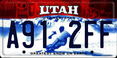 UT license plate A912FF