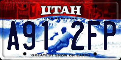 UT license plate A912FP