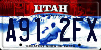 UT license plate A912FX