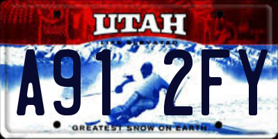 UT license plate A912FY