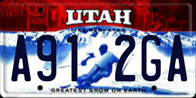UT license plate A912GA