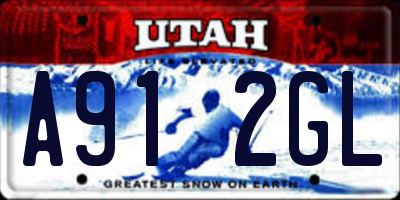UT license plate A912GL