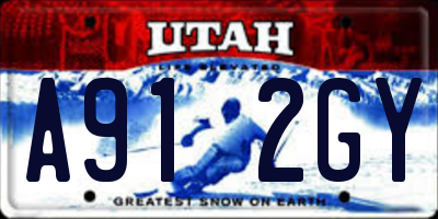 UT license plate A912GY