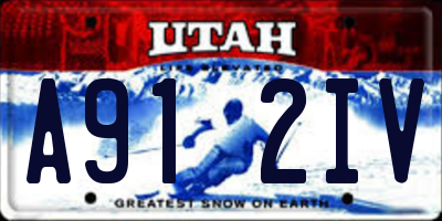 UT license plate A912IV
