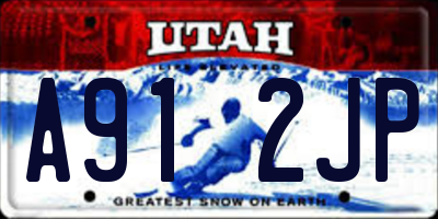 UT license plate A912JP