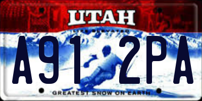 UT license plate A912PA