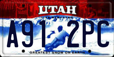 UT license plate A912PC