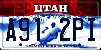 UT license plate A912PI