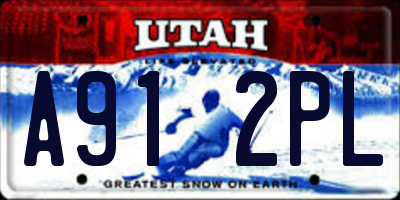 UT license plate A912PL