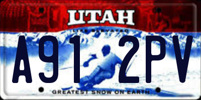 UT license plate A912PV