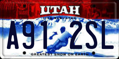 UT license plate A912SL