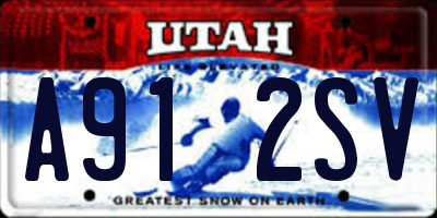 UT license plate A912SV