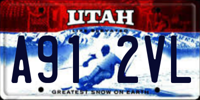 UT license plate A912VL