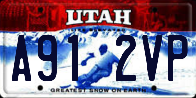 UT license plate A912VP