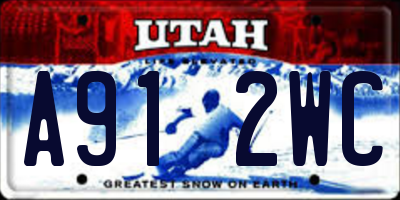 UT license plate A912WC