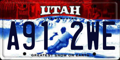 UT license plate A912WE