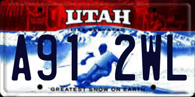UT license plate A912WL