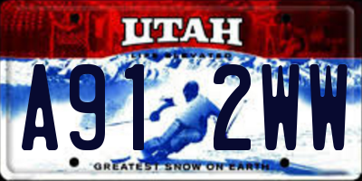 UT license plate A912WW