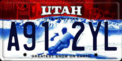 UT license plate A912YL