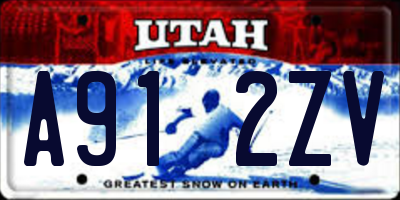 UT license plate A912ZV