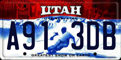 UT license plate A913DB
