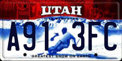 UT license plate A913FC