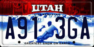 UT license plate A913GA