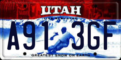 UT license plate A913GF