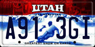 UT license plate A913GI