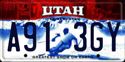 UT license plate A913GY