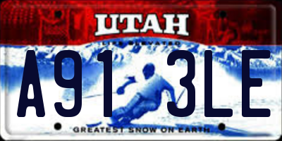 UT license plate A913LE