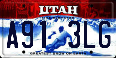 UT license plate A913LG